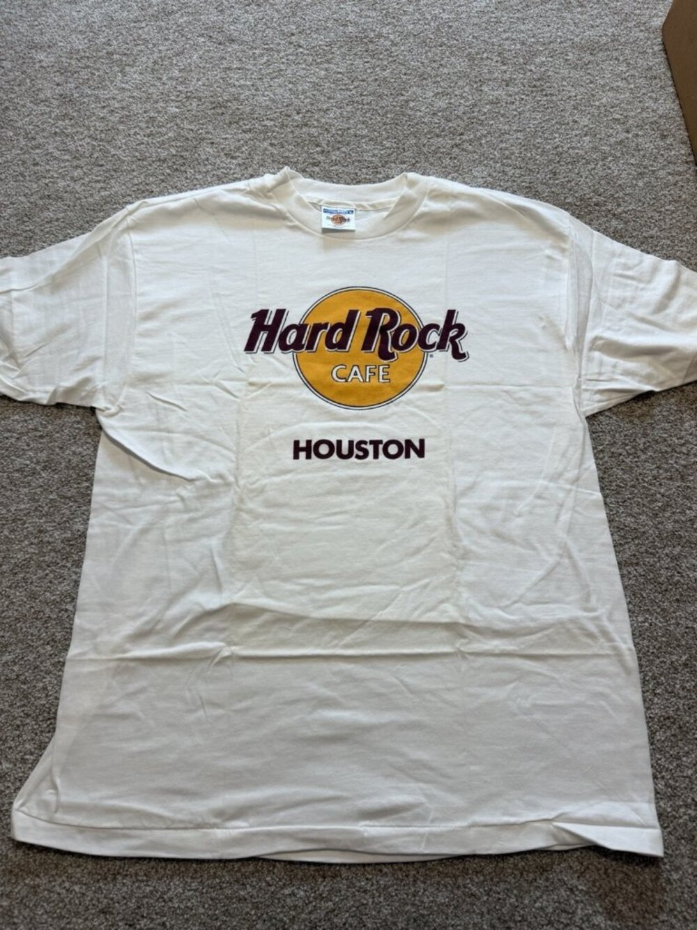 Vintage Hard Rock Cafe Houston Shirt White Made USA Graphic Tee Men’s  Large